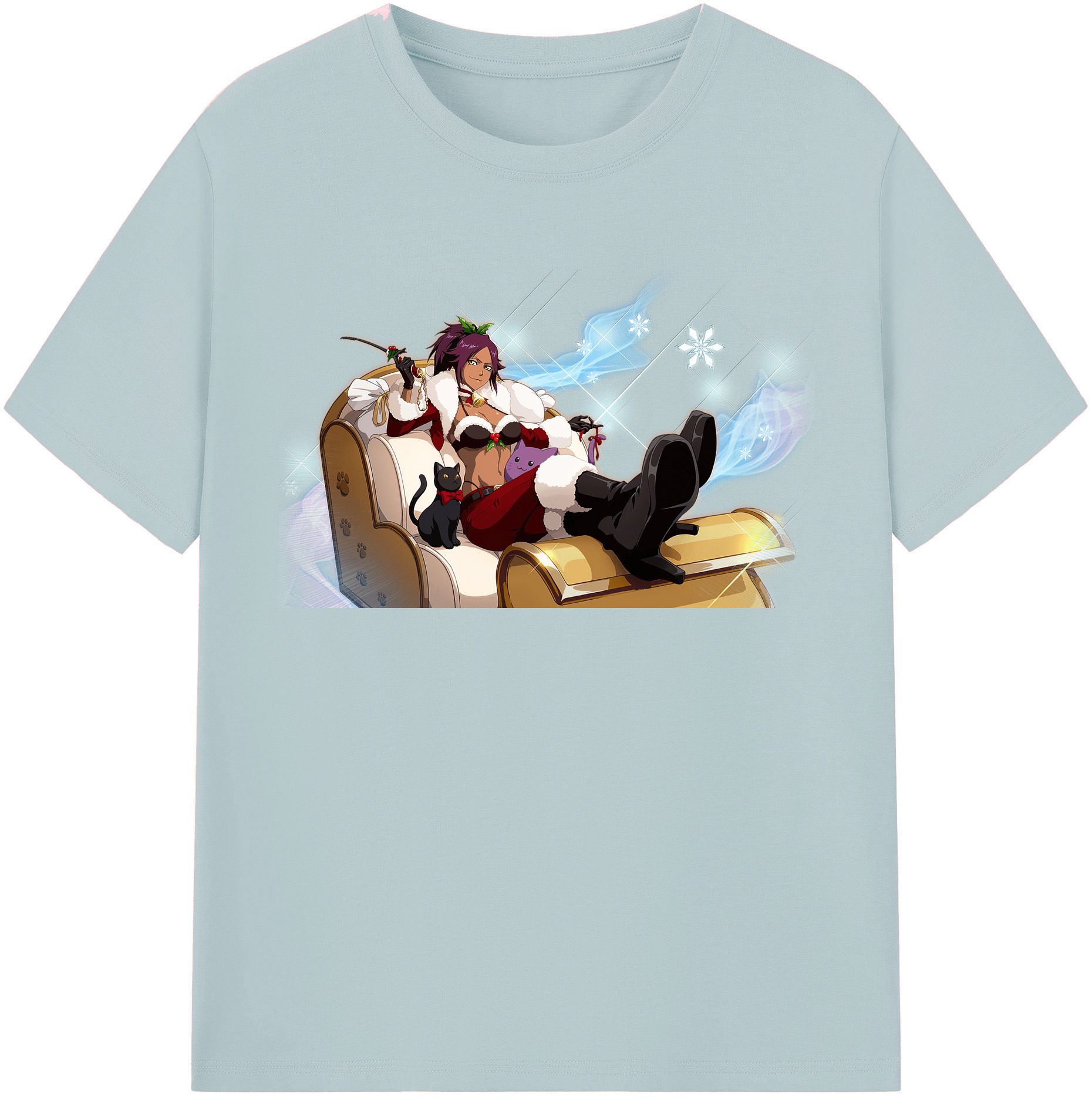 （画像用） ブリーチ 四楓院 夜一（しほういん よるいち） BLEACH Shihouin Yoruichi 綿100％半袖Tシャツ（フロントプリント）